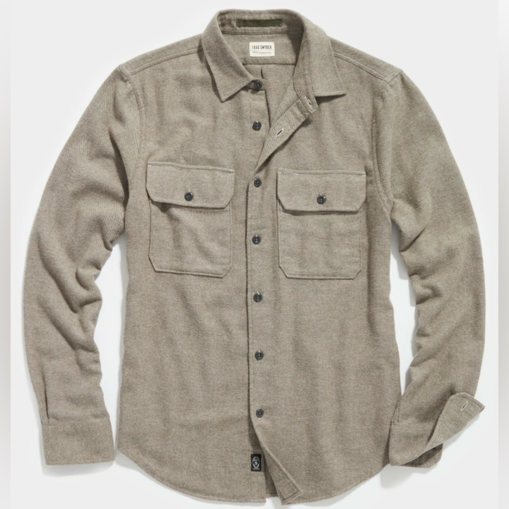 Todd Snyder Alaskan Chamois Shirt in Khaki, Men Size XL, Brand New with Tags